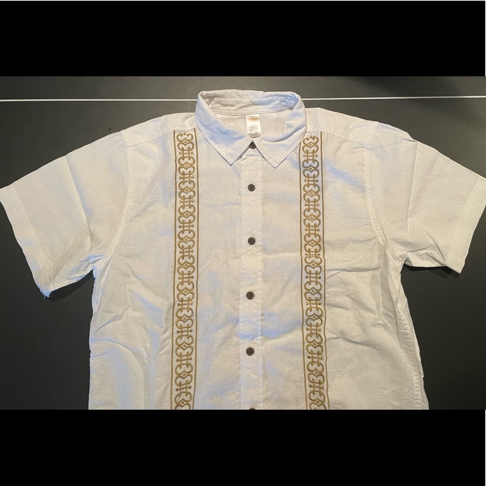 Gymboree Tiki Chief Linen Button up shirt for DAD!  Sz L